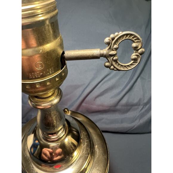 VTG Underwriters Laboratories 1970's Nautical Brass An Glass Lamp Boat Red 3way - Picture 8 of 16